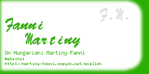 fanni martiny business card